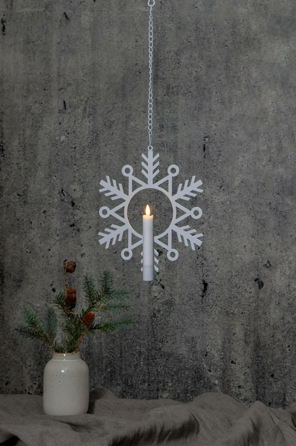 Star Trading Pendler-Indendørsdekoration Flamme Snow.