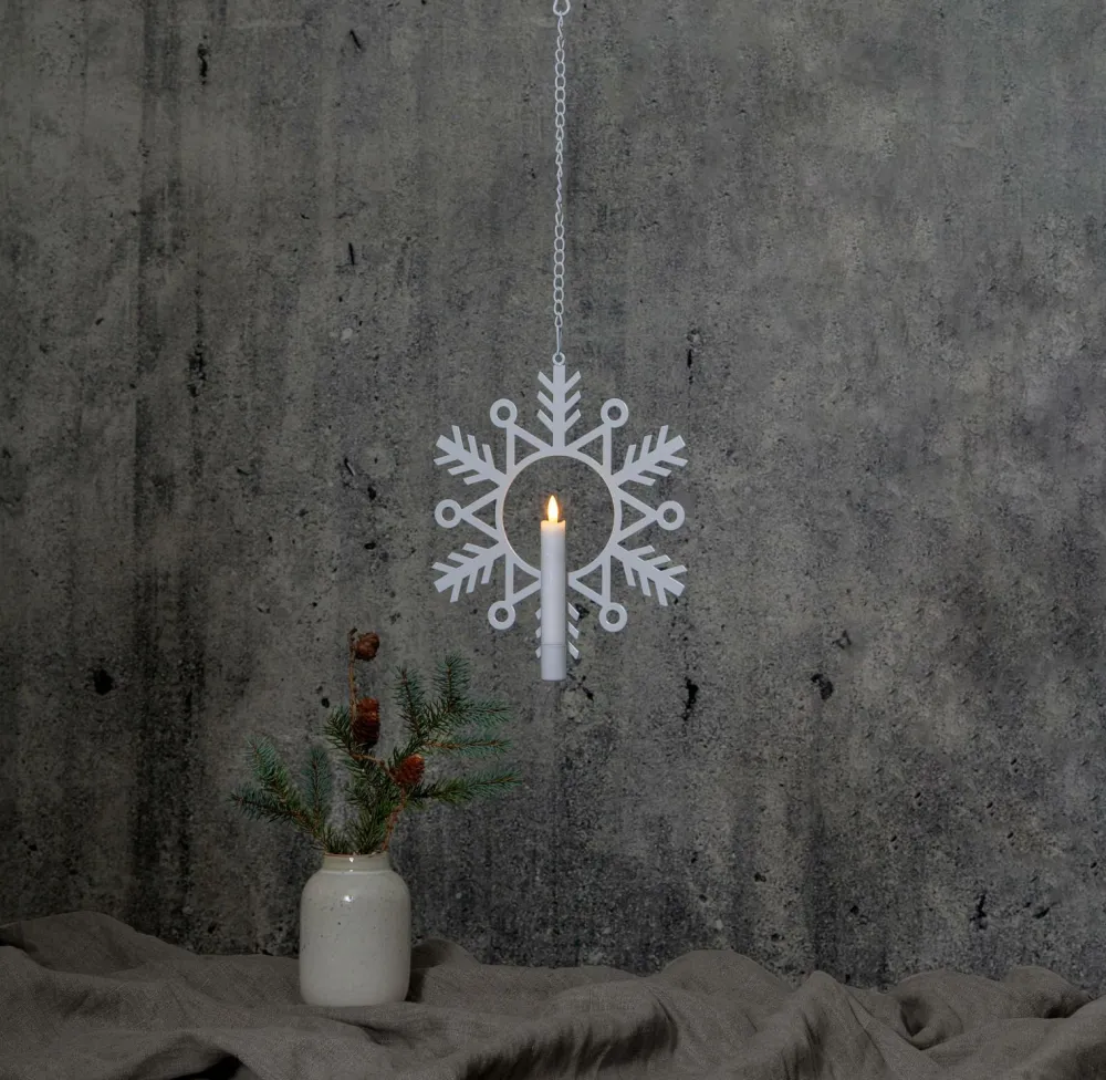 Star Trading Pendler-Indendørsdekoration Flamme Snow.