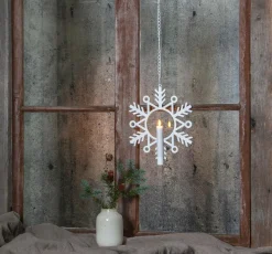 Star Trading Pendler-Indendørsdekoration Flamme Snow.