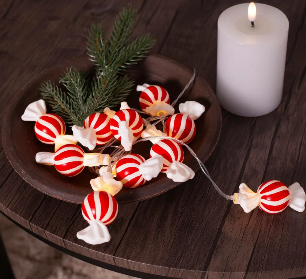 Star Trading Lyskæder-Lyskæde Bonbon 10 LED Batteri