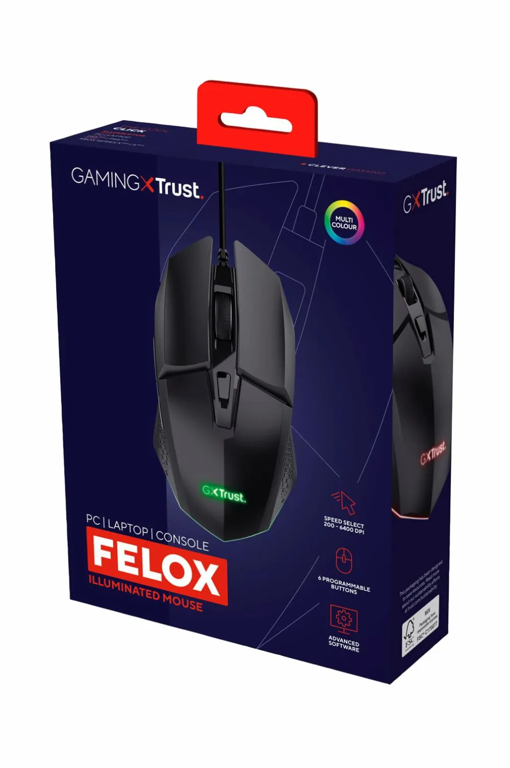 Trust Computertilbehør-Computermus GXT 109 Felox Illuminated Gaming Mouse