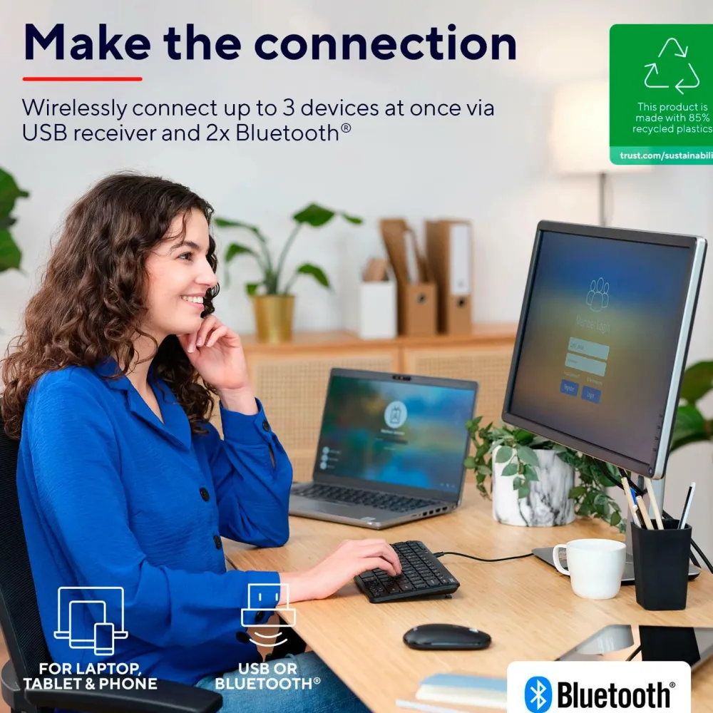 Trust Computertilbehør-Trådløst tastatur Lyra Compact Nordic Layout