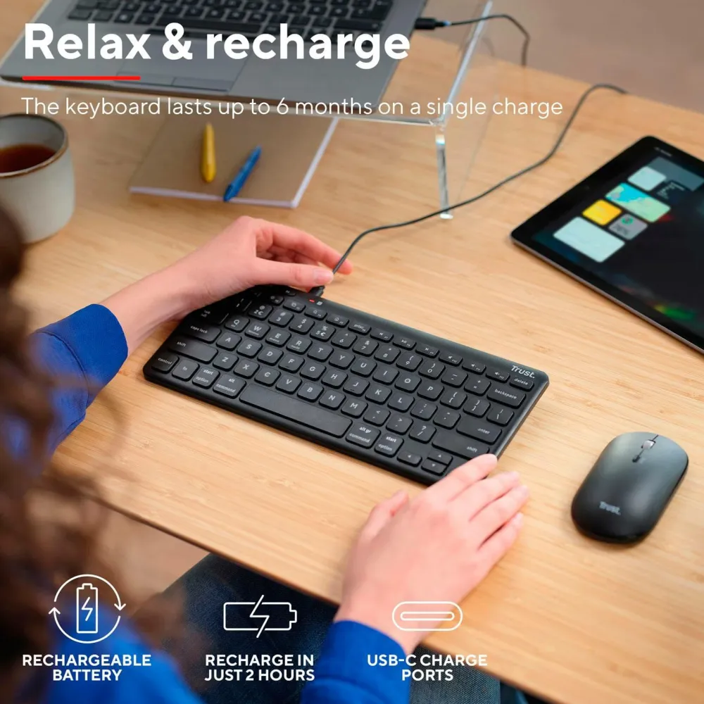 Trust Computertilbehør-Trådløst tastatur Lyra Compact Nordic Layout
