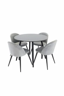 Venture Home Spisegrupper-Spisebordssæt Plaza med stole fløjl