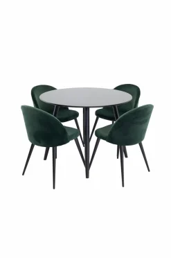 Venture Home Spisegrupper-Spisebordssæt Plaza med stole fløjl