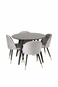 Venture Home Spisegrupper-Spisebordssæt Plaza med 4 stole Velvet