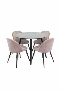 Venture Home Spisegrupper-Spisebordssæt Plaza med stole fløjl