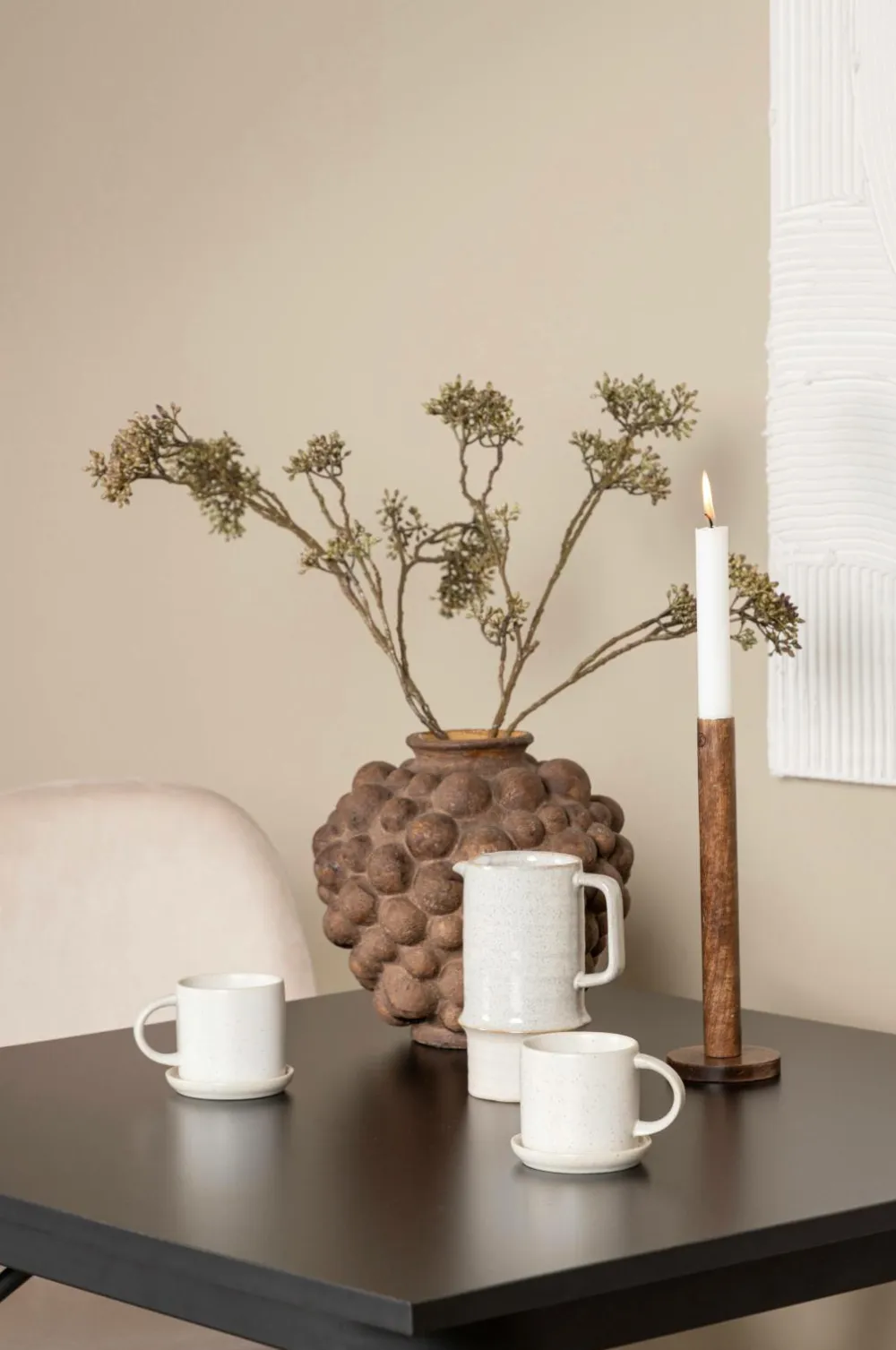 Venture Home Spisegrupper-Spisegruppe Tempe med 2 spisebordsstole Polar