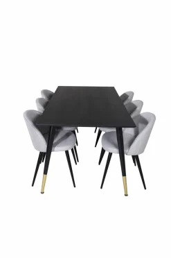 Venture Home Spisegrupper-Spisegruppe Dipp med 6 spisebordsstole Velvet