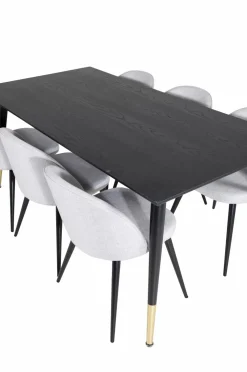 Venture Home Spisegrupper-Spisegruppe Dipp med 6 spisebordsstole Velvet