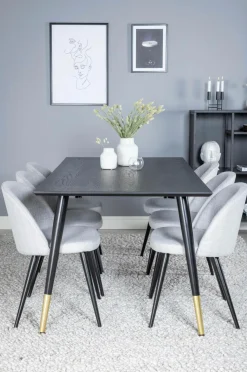 Venture Home Spisegrupper-Spisegruppe Dipp med 6 spisebordsstole Velvet