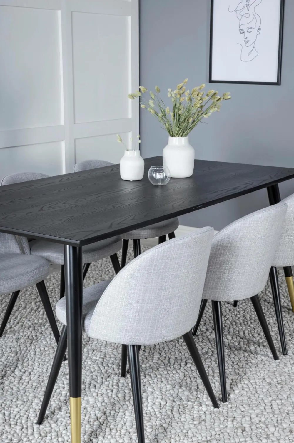 Venture Home Spisegrupper-Spisegruppe Dipp med 6 spisebordsstole Velvet