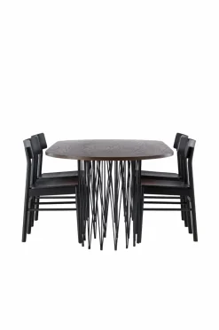 Venture Home Spisegrupper-Spisegruppe Stone Oval og stolene Montros