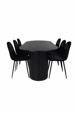 Venture Home Spisegrupper-Spisegruppe Bianca med 6 spisebordsstole Polar