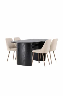Venture Home Spisegrupper-Spisegruppe Isolde med 4 stk. stole Night