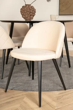 Venture Home Spisegrupper-Spisegruppe Dipp med 4 spisebordsstole Velvet Stitches