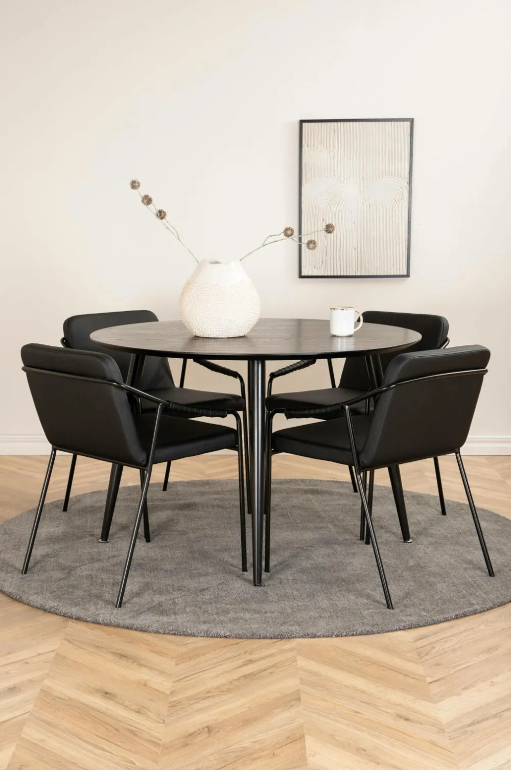 Venture Home Spisegrupper-Spisegruppe Dipp med 4 spisebordsstole Tvist