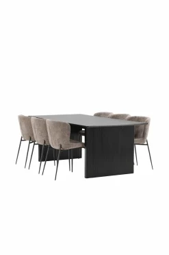 Venture Home Spisegrupper-Spisegruppe Vail med 6 spisebordsstole Modesto