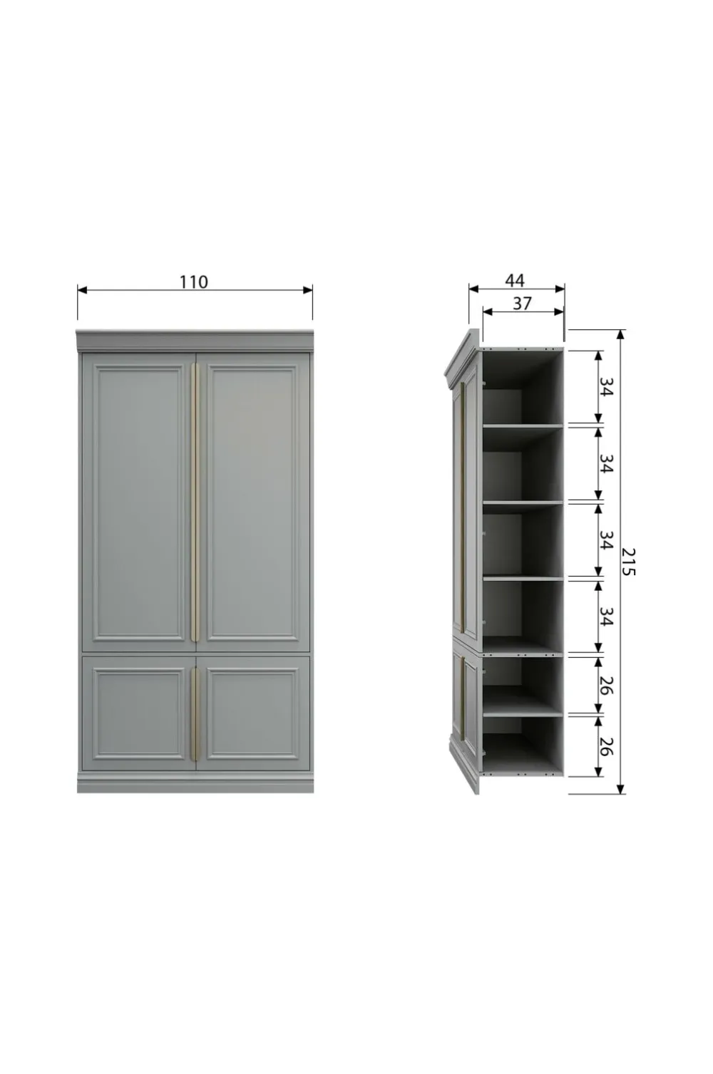 WOOOD Garderobeskabe-Garderobeskab Organize, 215x110x44 cm