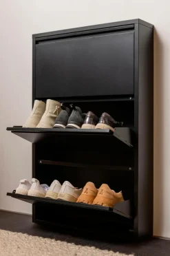 WOOOD Entrémøbler-Skoskab med 3 rum Sabine