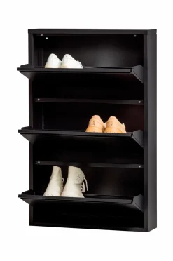 WOOOD Entrémøbler-Skoskab med 3 rum Sabine