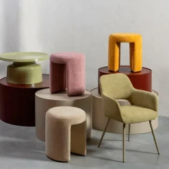 WOOOD Puffer & Fodskamler-Taburet Charlie