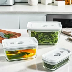 ZWILLING Køkkenopbevaring-Vakuumbeholdersæt Fresh & Save 3 stk. S, M og L Glas